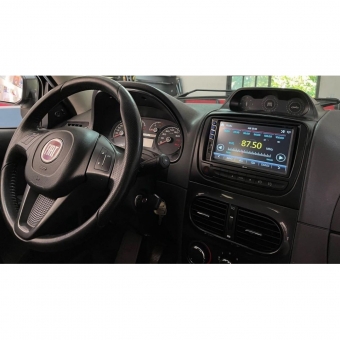 Moldura FIAMON 7 Pol - Fiat Strada/Palio/Siena 2013/2019 - Preto
