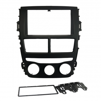 Moldura FIAMON 7 Pol - Toyota Yaris 2018/2019 - Preto c/ Ar Analógico