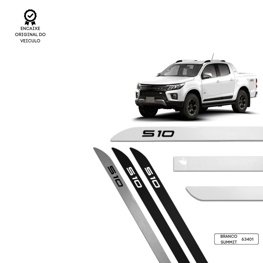 Friso Lateral Facão S10 TOP MIX - Branco Summit