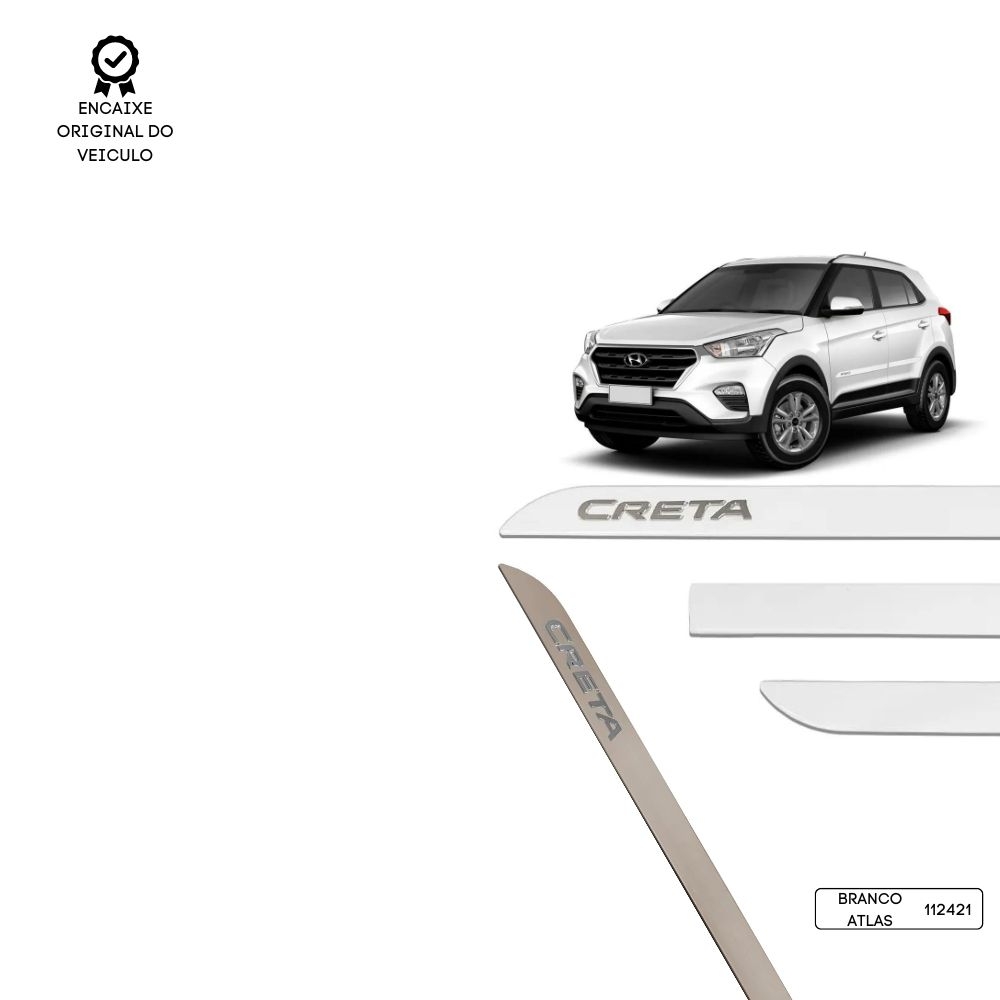 Friso Lateral Facão Creta 2022 Alto Relevo TOP MIX - Branco Atlas
