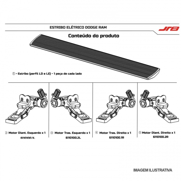 Estribo Lateral Elétrico JR8 RAM 2500/3500 2020/2023 - JA70EERAM25