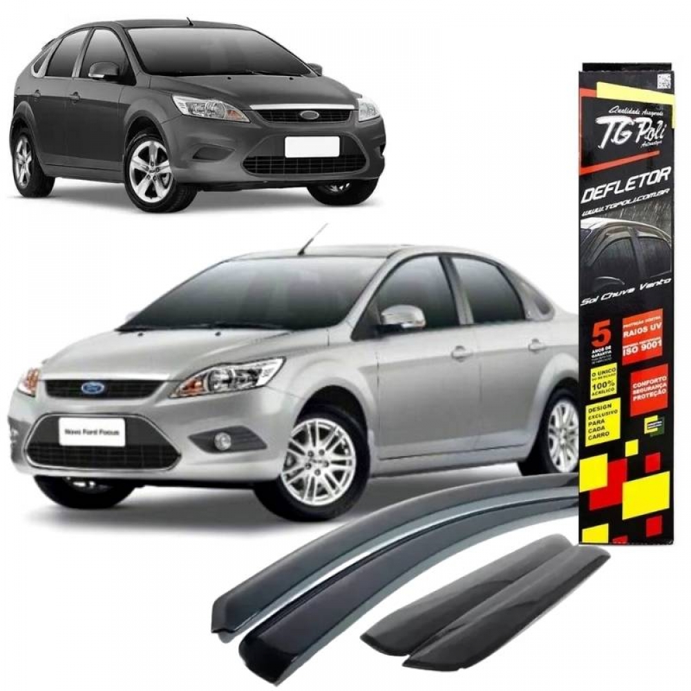 Calha de Chuva Defletor Ford Focus Hatch/Sedan 2009/2013 - 4 Portas - TG POLI