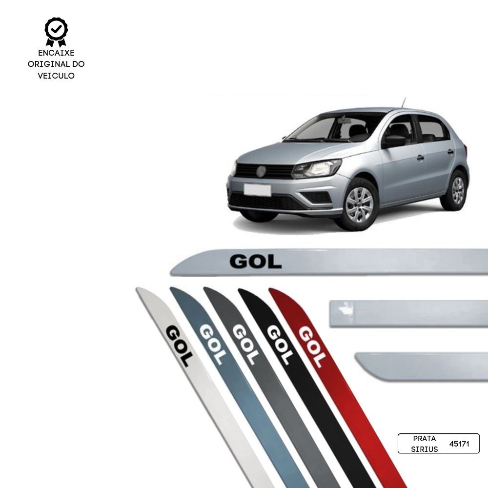 Friso Lateral Facão Gol G5/G6 TOP MIX - Prata Sirius