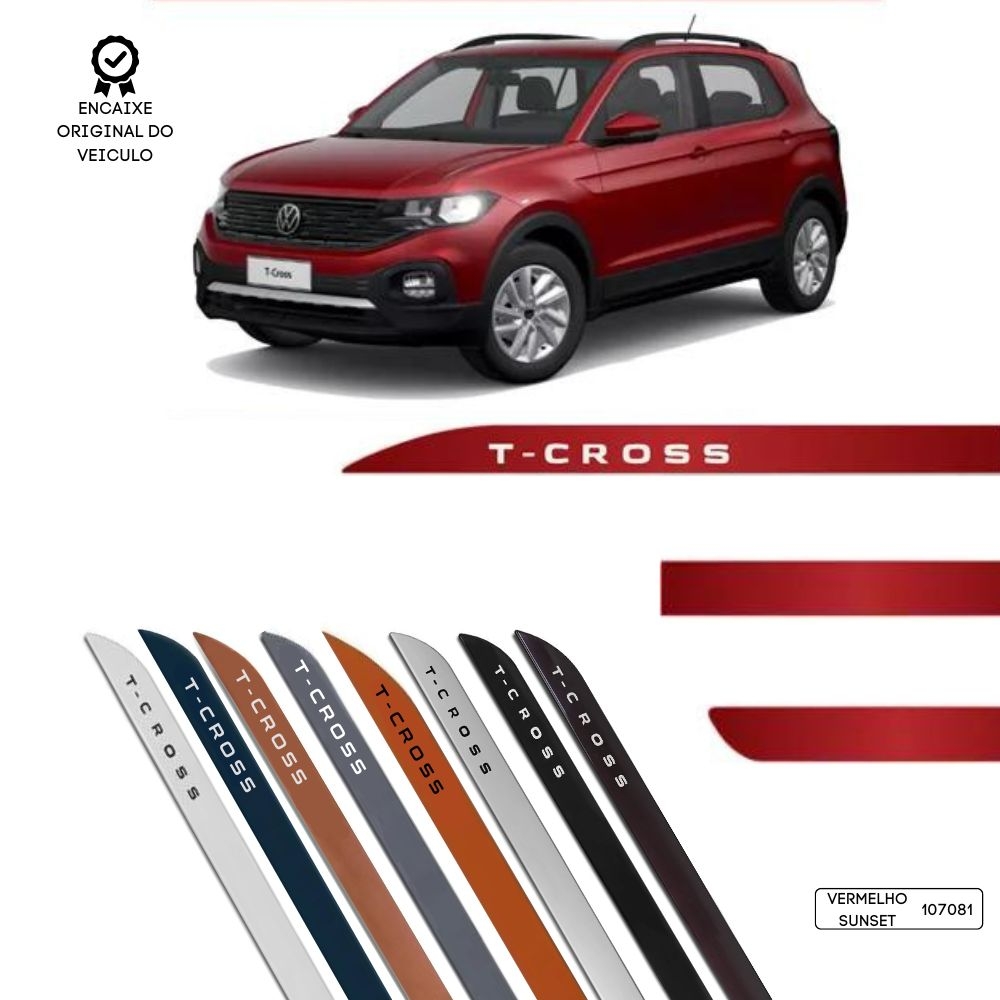 Friso Lateral Facão T-Cross TOP MIX - Vermelho Sunset