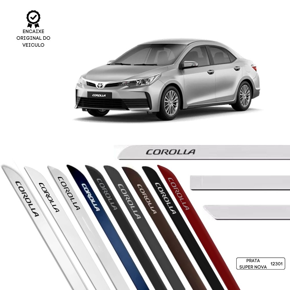 Friso Lateral Facão Corolla 2015/2022 TOP MIX - Prata Super Nova