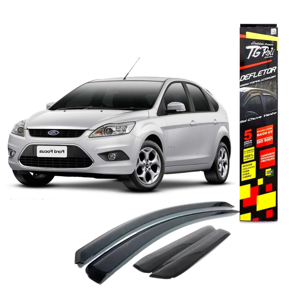 Calha de Chuva Defletor Focus Hatch/Sedan - 2014/2021 - 4 Portas - TG POLI