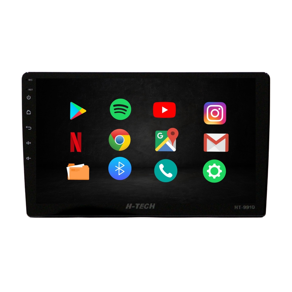 Central Multimídia 10 Pol H-Tech c/ Android Espelhamento GPS/BT/USB - HT-9910