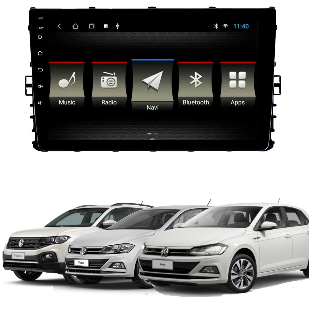 Central Multimídia Android R8 9 Pol - T-Cross/Polo/Virtus - JS0925