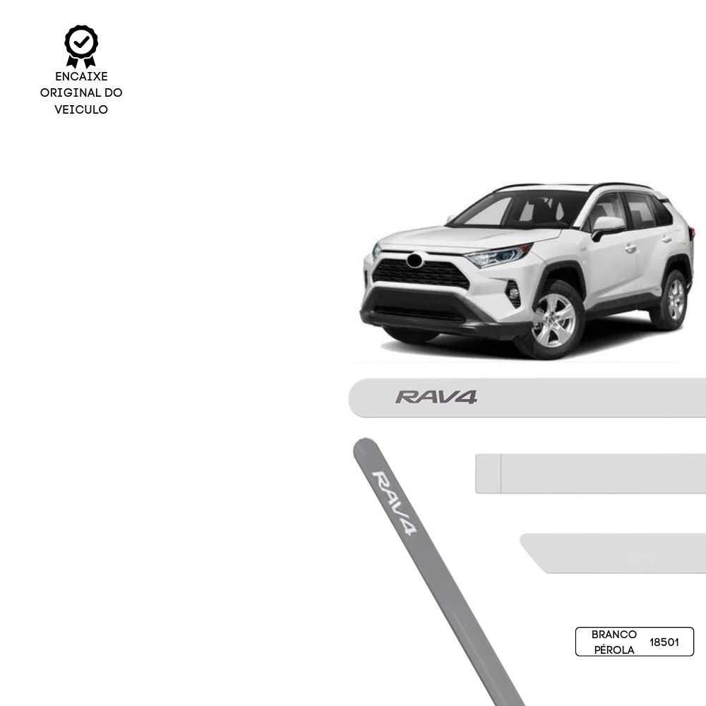 Friso Lateral Redondo RAV4 TOP MIX - Branco Pérola