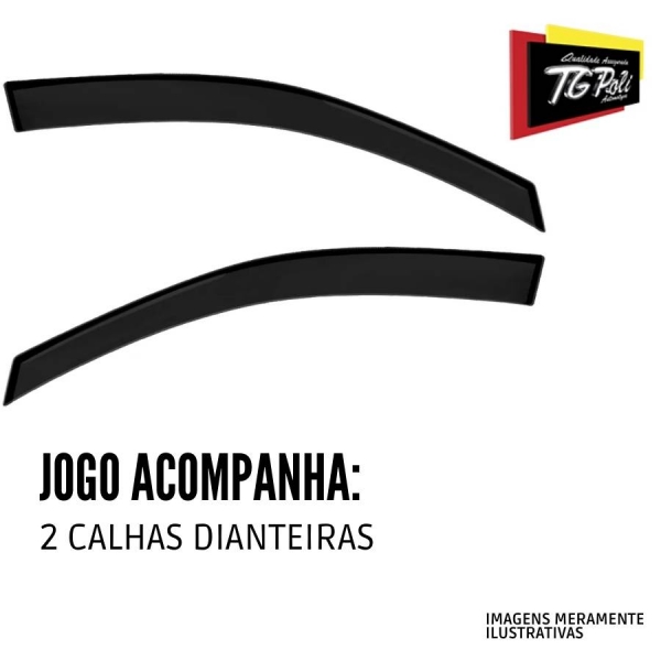 Calha de Chuva defletor Doblo 2001/2021 2 Portas - TG POLI