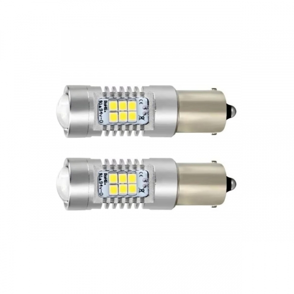 Par de Lâmpadas LED 1156 c/CANBUS 1 Polo R8 - 1156BAY15D