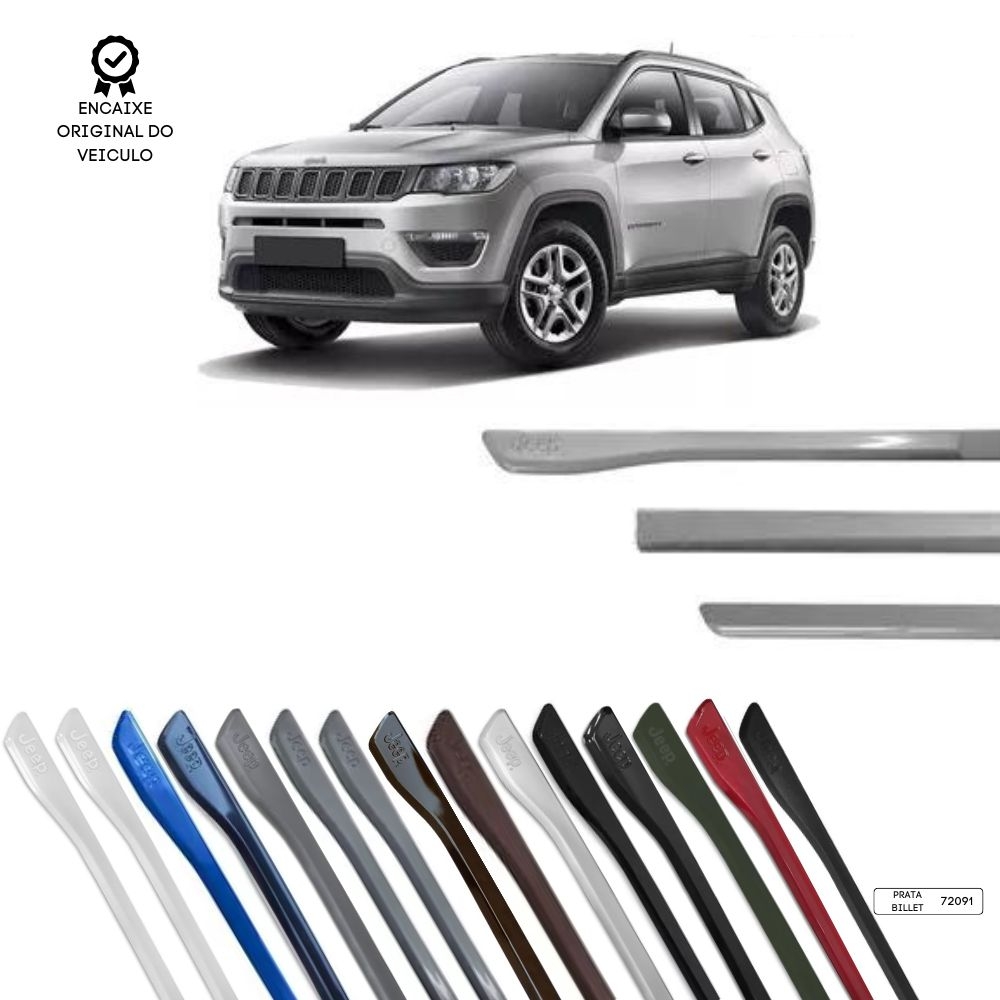Friso Lateral Modelo Original Compass TOP MIX - Prata Billet