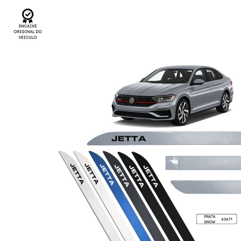 Friso Lateral Facão Jetta TOP MIX - Prata Snow