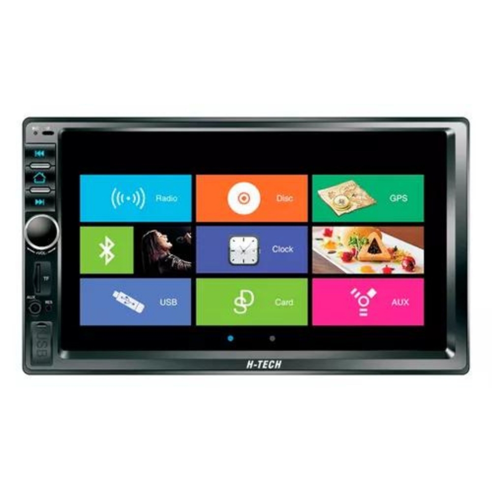 Central Multimídia MP5 7 Pol H-Tech c/ Botão Espelhamento Android BT/USB/SD - HT-5023