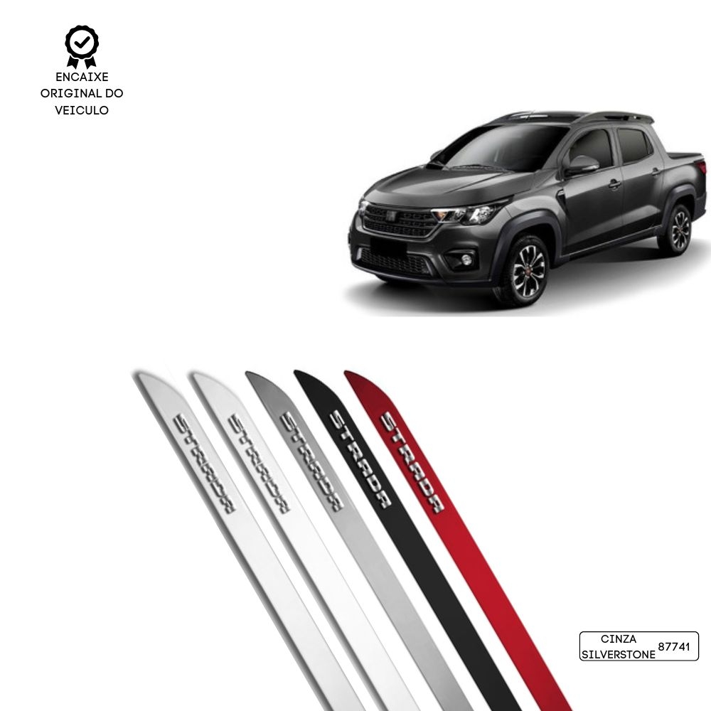 Friso Lateral Facão Strada Cabine Dupla Alto Relevo TOP MIX - Cinza Silverstone