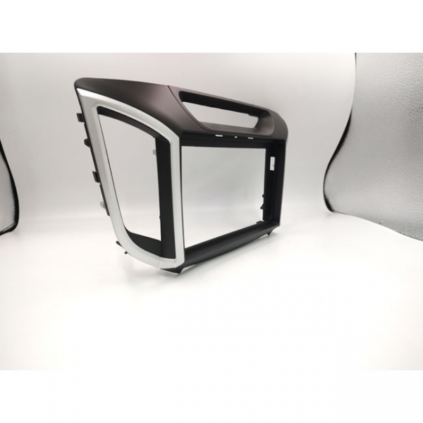 Moldura EXPEX 9 Pol - Hyundai Creta 2016/2021 - Preto c/ Acabamento Prata - EPX9HY012