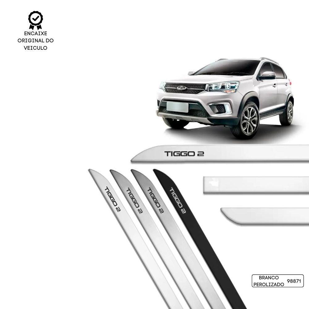 Friso Lateral Facão Tiggo 2 TOP MIX - Branco Perolizado
