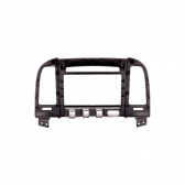Moldura EXPEX 2Din - Santa Fé 2007/2013 - Preto c/ Acabamento Prata - EPX065