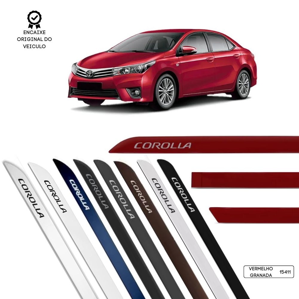 Friso Lateral Facão Corolla 2015/2022 TOP MIX - Vermelho Granada