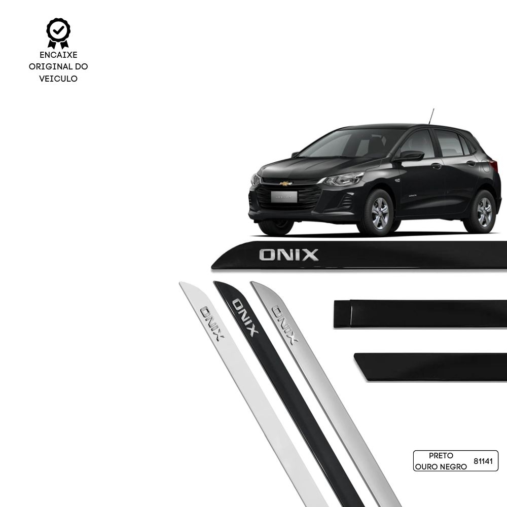 Friso Lateral Facão Onix  Alto Relevo TOP MIX - Preto Ouro Negro