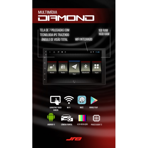 Central Multimídia Diamond R8 7 Pol - Universal - JS7010