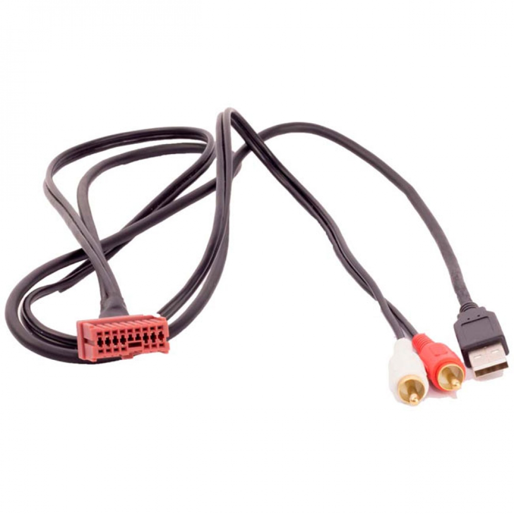 Cabo Auxiliar Adaptador USB/RCA para Hyundai - EXCHY-062-USB