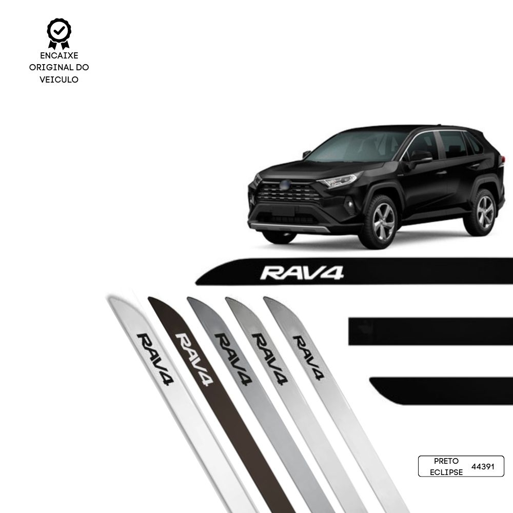 Friso Lateral Facão RAV4 TOP MIX - Preto Eclipse