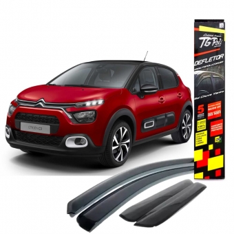 Calha de Chuva Defletor Citroen C3 2013/2021 - 4 Portas - TG POLI