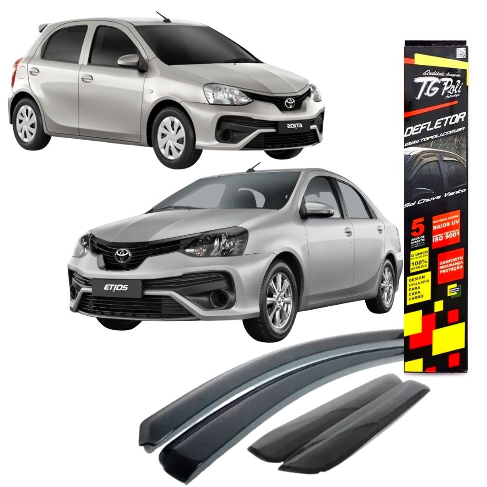 Calha de Chuva Defletor Etios Sedan/Hatch 2012/2021 - 4 Portas - TG POLI