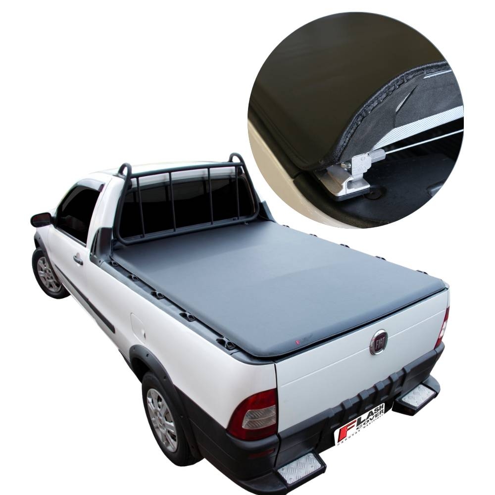 Capota Strada Cabine Simples 1998/2013 s/Estepe c/Grade c/Gancho - Flash Force - FLASH COVER