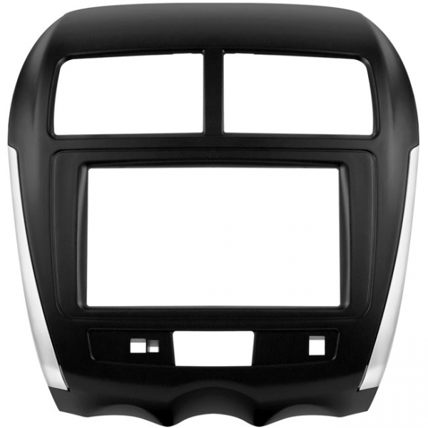 Moldura EXPEX 2Din - ASX 2010/2019 - Preta c/ detalhe prata - EPX046