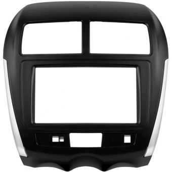 Moldura EXPEX 2Din - ASX 2010/2019 - Preta c/ detalhe prata