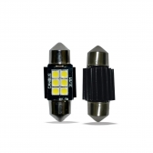 Par de Lâmpadas LED Torpedo 31mm 6 Leds R8 - 31MM
