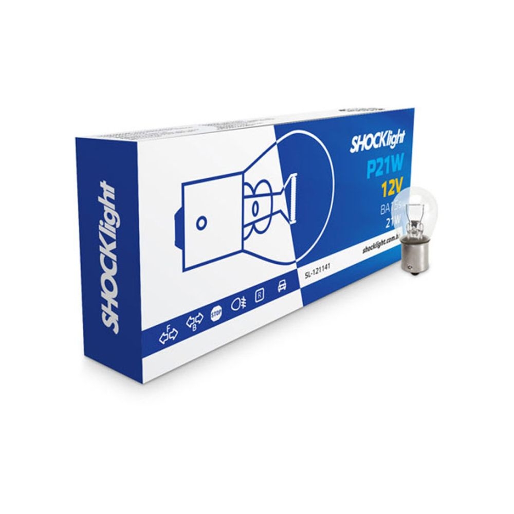 Lâmpada Transparente 1141 12V P21W BA15s 1 Polo - SL-121141