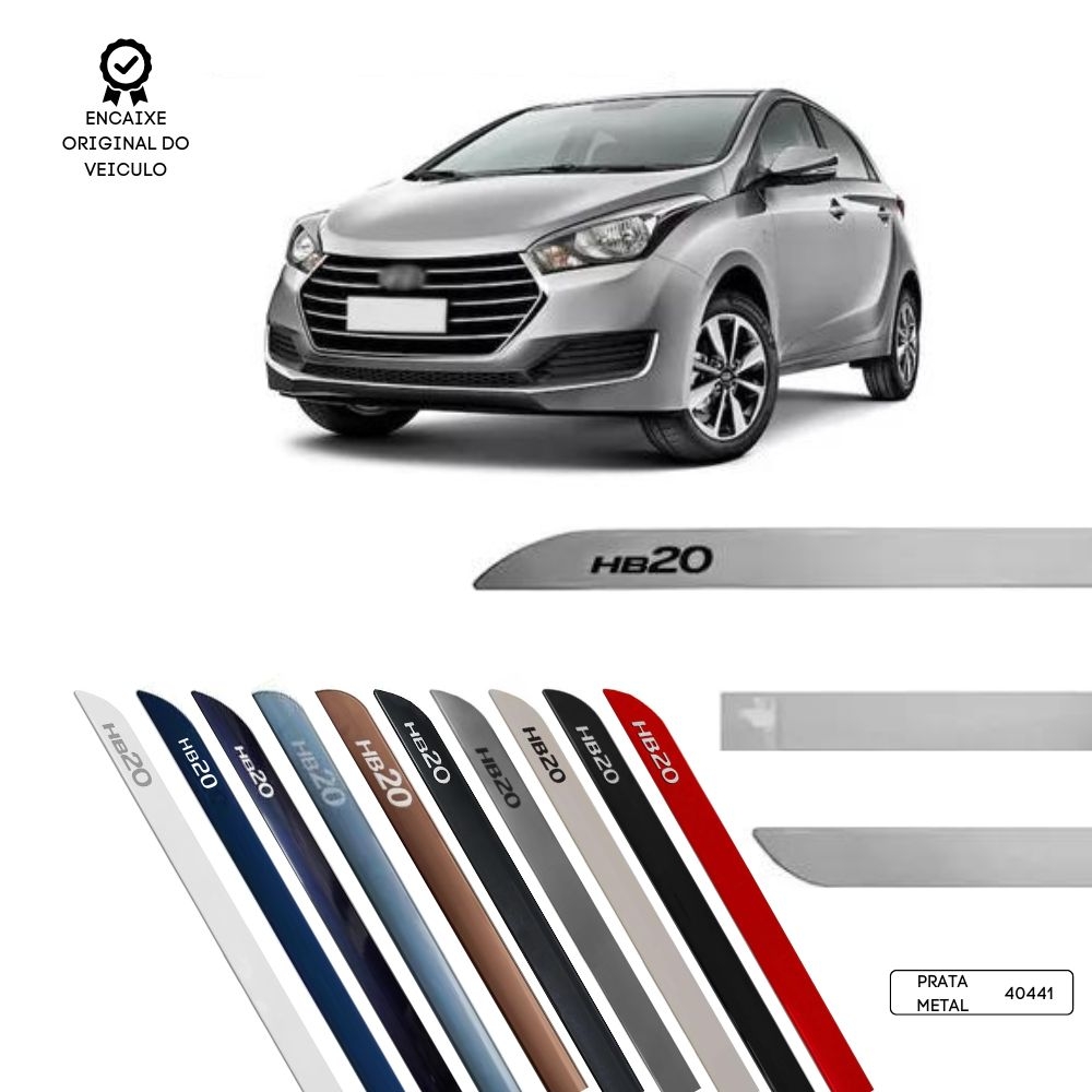 Friso Lateral Facão HB20 TOP MIX - Prata Metal
