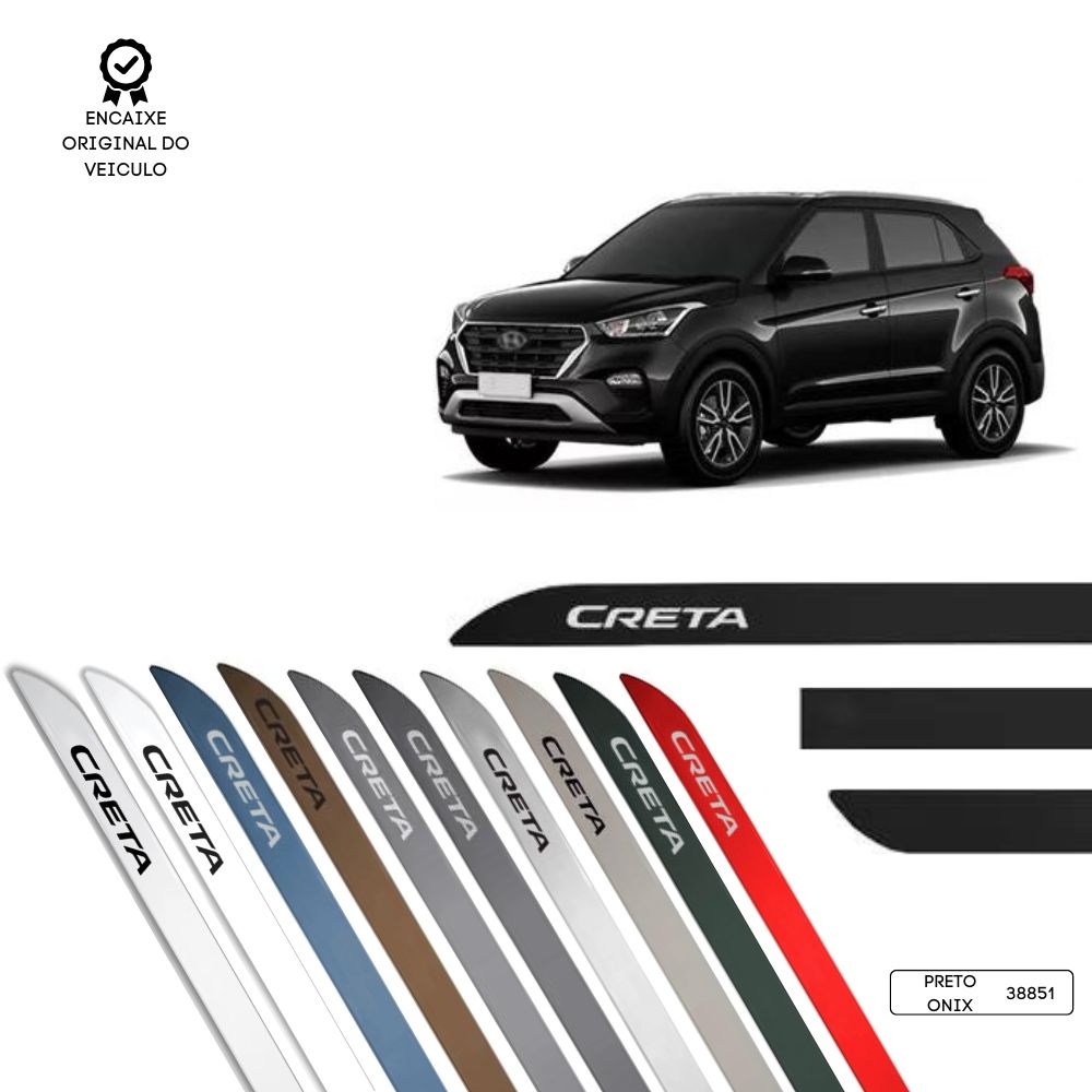 Friso Lateral Facão Creta TOP MIX - Preto Onix