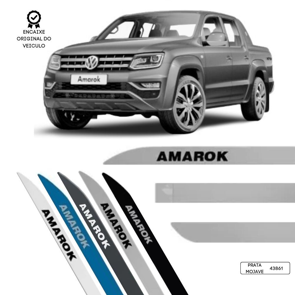 Friso Lateral Facão Amarok TOP MIX - Prata Mojave