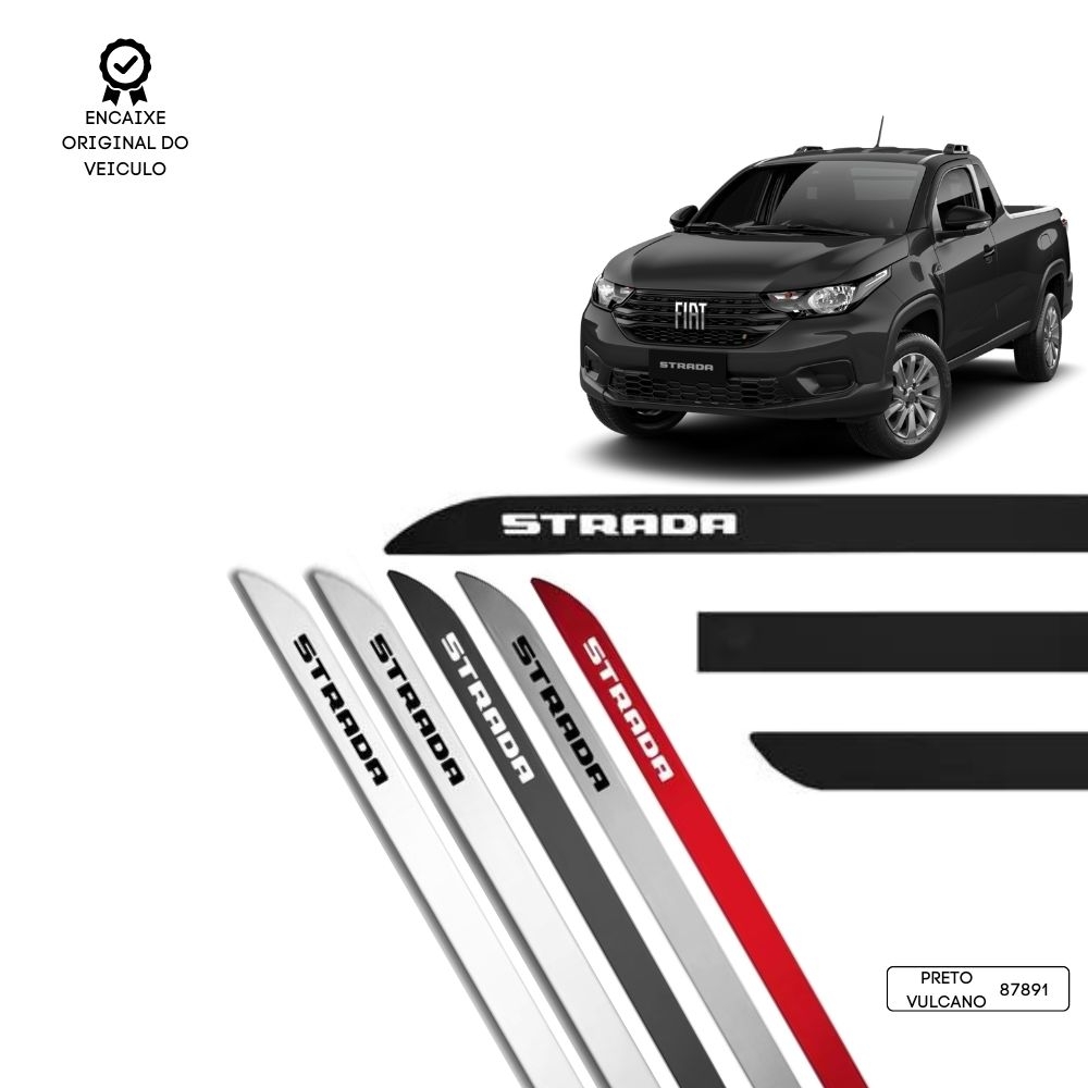 Friso Lateral Facão Strada Plus CS TOP MIX - Preto Vulcano