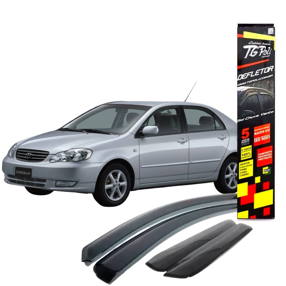 Calha de Chuva Inteiriça Toyota Corolla 2003/2007 - 4 Portas - TG POLI
