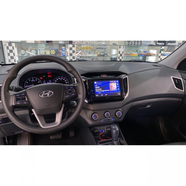 Moldura FIAMON Padrão Pioneer - Hyundai Creta 2014/2021 - Black Piano c/ Friso - 4207