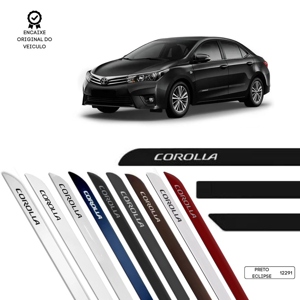 Friso Lateral Facão Corolla 2015/2022 TOP MIX - Preto Eclipse