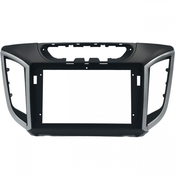 Moldura EXPEX 9 Pol - Hyundai Creta 2016/2021 - Preto c/ Acabamento Prata - EPX9HY012