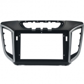 Moldura EXPEX 9 Pol - Hyundai Creta 2016/2021 - Preto c/ Acabamento Prata - EPX9HY012
