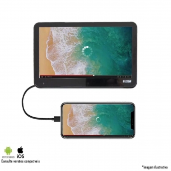 Tela de Encosto para Acoplar c/ Espelhamento 10 Pol Android - Preto