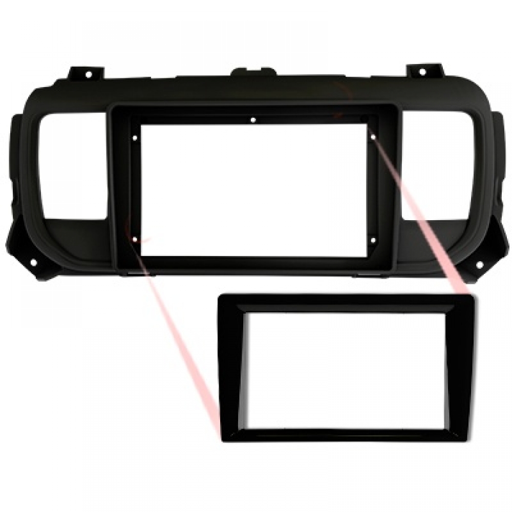 Moldura FIAMON 7/9 Pol - Peugeot Expert/Citroen Jumpy/Fiat Scudo - Preto Fosco - 4997