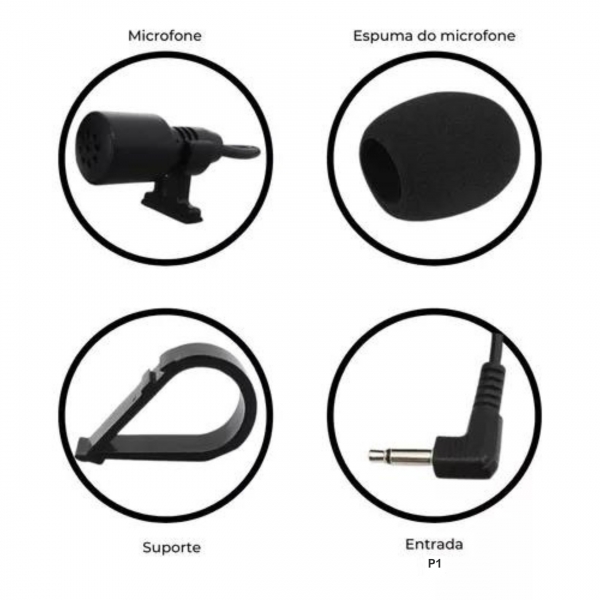 Microfone p/ Multimidias H-Tech - Entrada P1 - HT-MF100