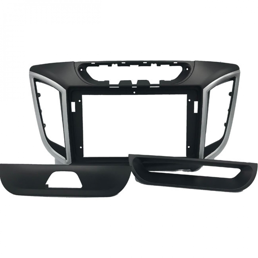 Moldura EXPEX 9 Pol - Hyundai Creta 2016/2021 - Preto c/ Acabamento Prata - EPX9HY012