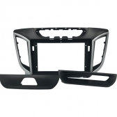 Moldura EXPEX 9 Pol - Hyundai Creta 2016/2021 - Preto c/ Acabamento Prata - EPX9HY012