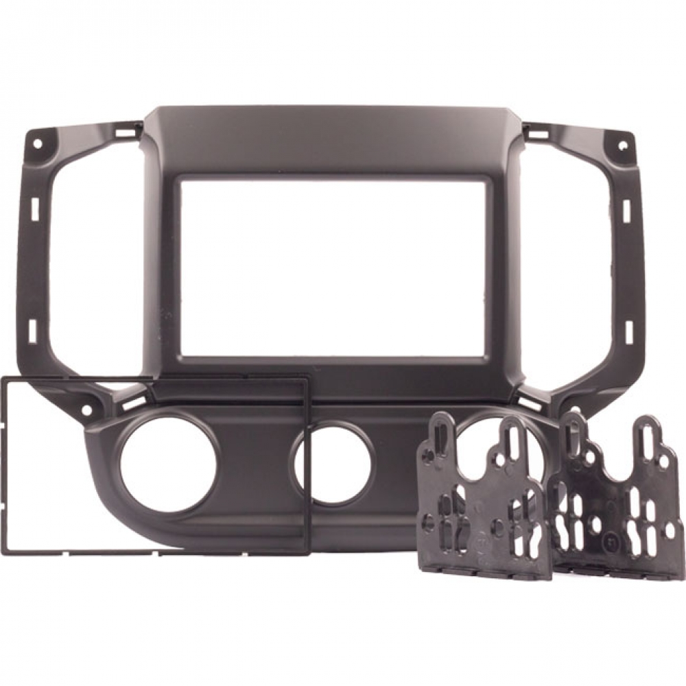 Moldura EXPEX 2Din - Chevrolet S-10 2017/2021 - Ar Analógico - Grafite Escuro - EPX471