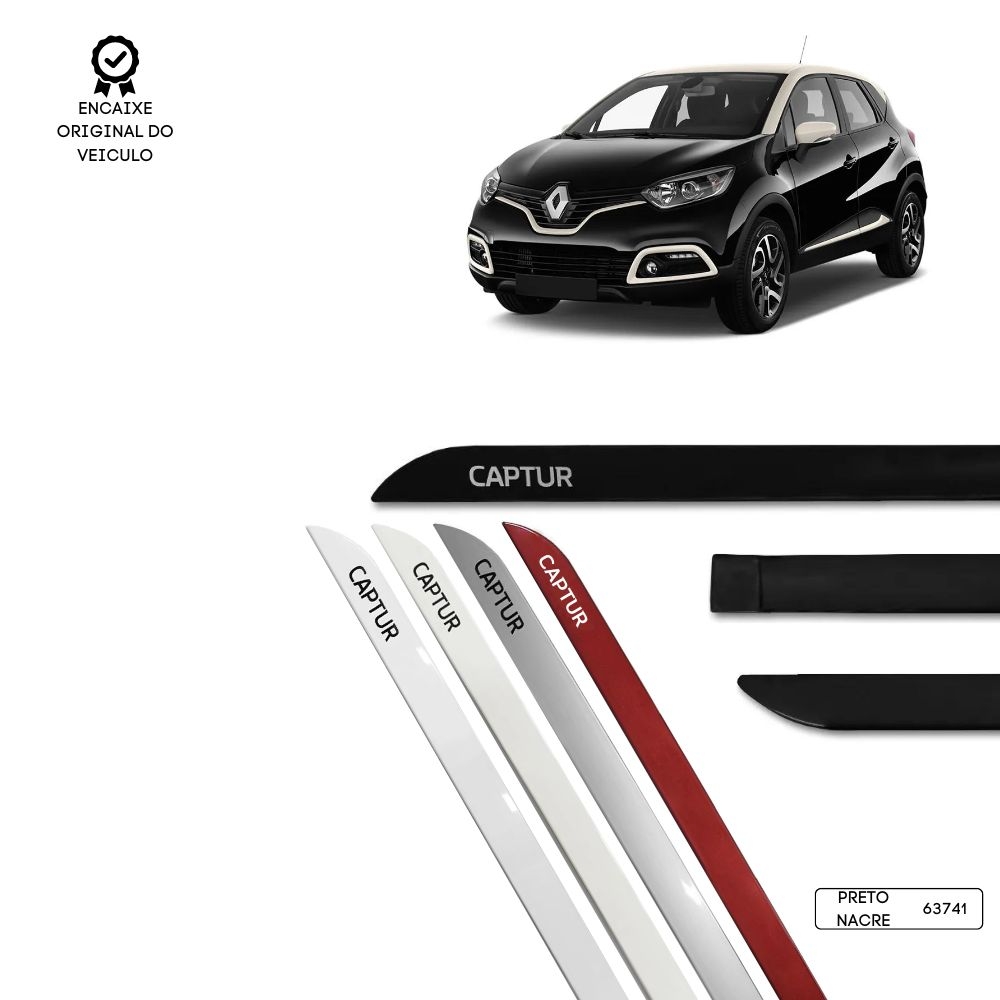 Friso Lateral Facão Captur TOP MIX - Preto Nacre